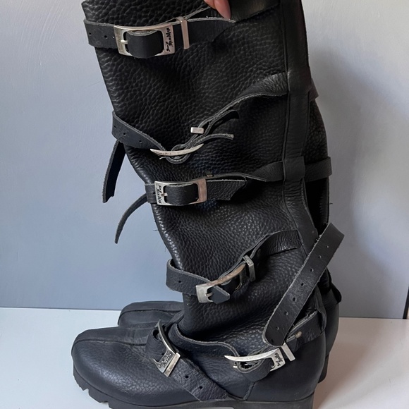 Sons of Sandlar Custom Leather Renaissance Boots Black Multi Strap Medieval 9